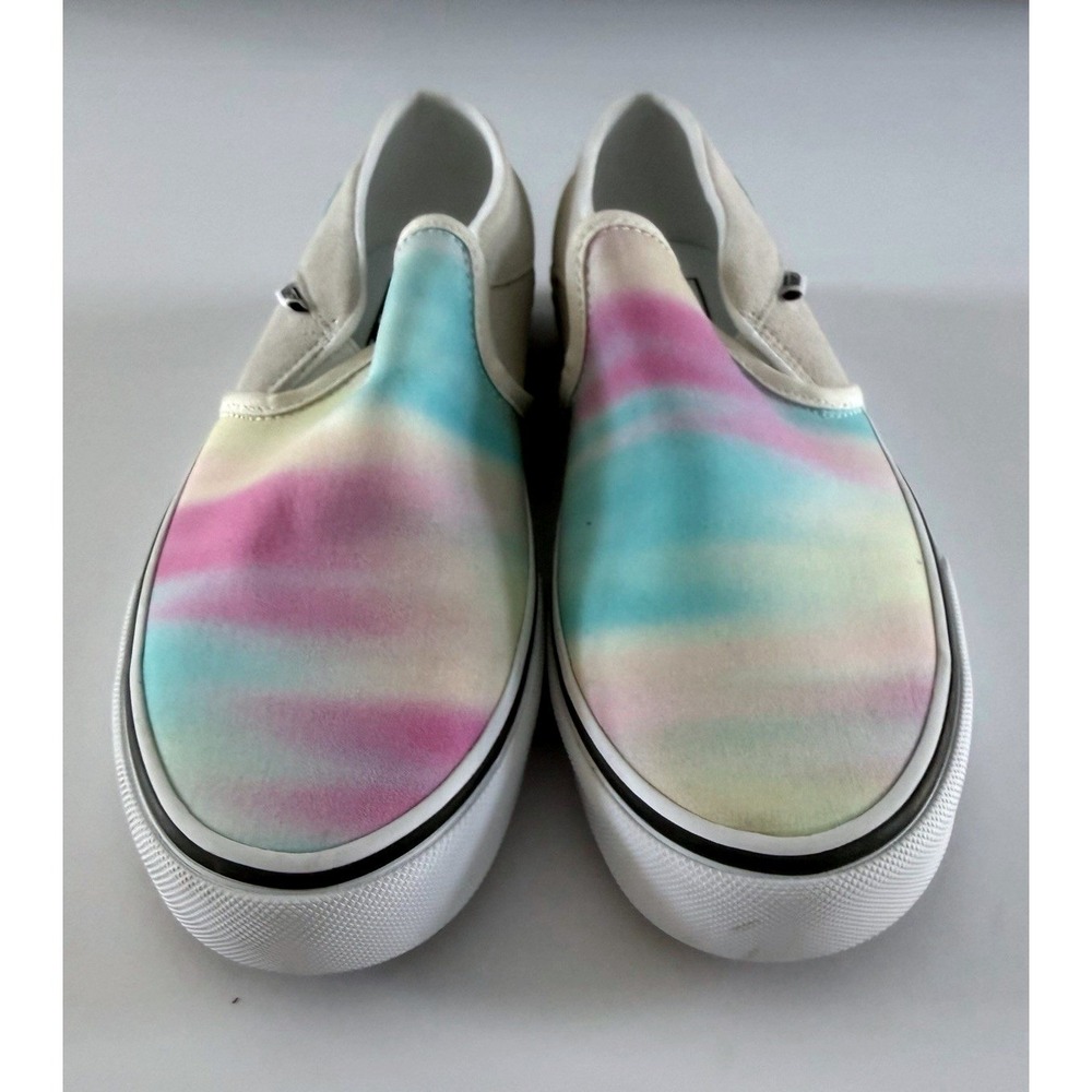 Vans Classic Slip-On Pastel Tie Dye Suede Canvas Sneakers Women's Size 9.5 New - Picture 3 of 10